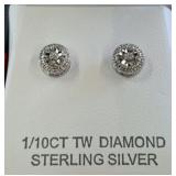 STERLING AND DIAMOND EARRINGS