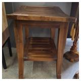 WOODEN 2 TIER STOOL
