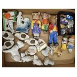 PINS AND PORCELAIN FIGURINES, NAPKIN RINGS
