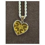 STERLING NECKLACE AND HEART PENDANT