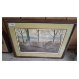 SIGNED/DATED  CHESTER COUNTY TURKEYS PRINT