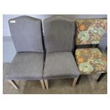 PR UPHOLSTERED CHAIRS W/ NAIL HEAD TRIM,