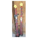 PR WOODEN LIGHTED SANTA DECOR