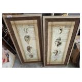 2 PC SHELL THEMED WALL ART