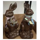 EASTER BUNNY CERAMIC FIGURINES CHOCOLATE LOOK