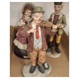 FIGURINES, CLOWN, VICTORIAN LADY, OLD HUNTER