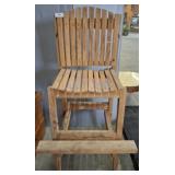 PINE SLAT BOTTOM STOOL