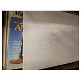GROUP OF BOOKS AND SKETCH