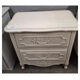 PAINTED FRENCH PROVINCIAL 2 DRAWER NIGHT STAND