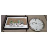FRAMED CACTUS PRINT, WALL CLOCK