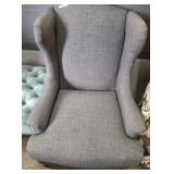 UPHOLSTERED WINGBACK CHAIR W/ NAIL HEAD TRIM
