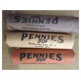 3 ROLLS WHEAT PENNIES