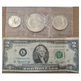 BICENTENNIAL MINT SET AND 1976 TWO DOLLAR BILL
