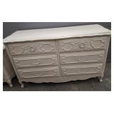 PAINTED FRENCH PROVINCIAL 6 DRAWER DRESSER