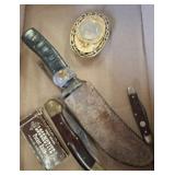 HUNTING KINIFE, FOLDING KNIVES, KENNEDY BELT BUCKL