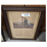 FRAMED THE MAN AND THE HOE PRINT