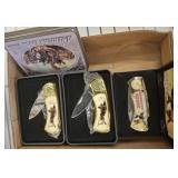 CIVIL WAR AND RODEO THEMED FOLDING KNIVES AND TINS