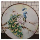 METAL PEACOCK DISC DECOR
