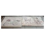 2 PC CANVAS WALL ART   20X12