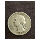 1954 WASHINGTON SILVER QUARTER