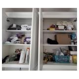 CONTENTS OF CABINET OVER WASHER AND DRYER