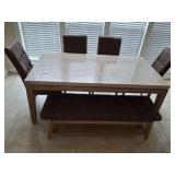 TABLE WITH 4 CHAIRS AND BENCH
