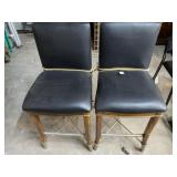 PAIR OF VINYL UPHOLSTERED BAR STOOLS **