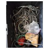 ASSORTED CORDS, WIRE, QUICKSILVER PULLEY