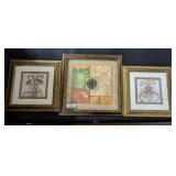 3 PC DECORATIVE WALL ART, LARGEST 20X20 **