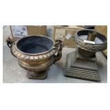 VINTAGE BRASS STYLE CANDLE HOLDER, URN, **