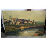 LARGE COUNTRY SIDE SCENE FRAMED **