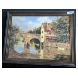 EAGLE ARTS TEXTURED PRINT OF BRIDGE  30X25 **