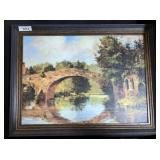 EAGLE ARTS TEXTURED PRINT OF BRIDGE  30X25 **
