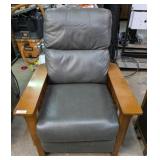 WOODEN ARM RECLINER **