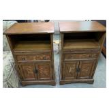 PR OF PAINTED FRONT STORAGE CABINETS/END TABLES **