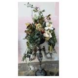 BRONZE TYPE OVERSIZED CANDELABRA WITH FAUX **