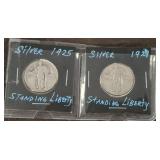 2 LIBERTY SILVER QUARTERS