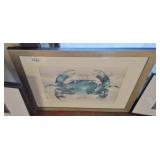CRAB FRAMED PRINT 27X23