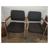 PR OF METAL FRAME ARM CHAIRS