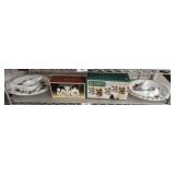 GROUP OF SNACK PLATES, HOLLY LEAF DECOR