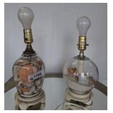 PAIR SEA SHELL TABLE LAMPS