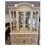 2 PC BLEACH BLONDE CHINA CABINET