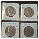 4 BICENTENNIAL KENNEDY HALF DOLLARS