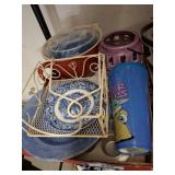 ASSORTED HOUSEHOLD, PLATES, MISC