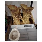 GROUP OF PITCHERS, VASES, MISC