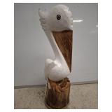 22IN PELICAN WOODEN STATUE