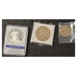 1998 EAGLE REPLICA, GOLD PLATED IKE DOLLAR AND KEN