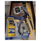 CHANNEL LOCKS, CALK, TAPE MEASURE