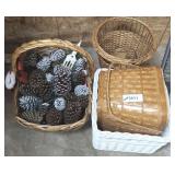 GROUP OF BASKETS AND PINE CONES