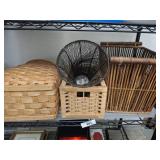 GROUP OF BASKETS, CANS, MISC WICKER